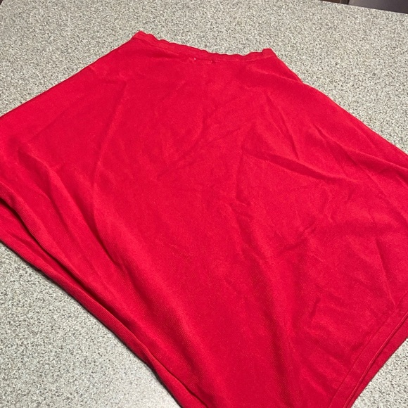 Red Poncho with Gold 'Merry' Embroidery - Picture 4 of 4